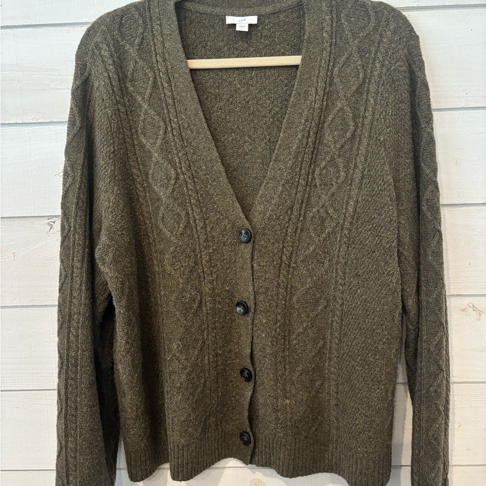 J. Jill Green Cardigan Sweater V-Neck Knit - Picture 11 of 15